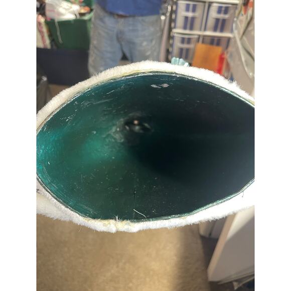 20 inch Vinatge Metal Christmas Figurine Decor Set of 2 Father Time Santa - Picture 13 of 13